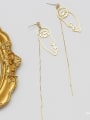 thumb Copper Alloy Gold Geometric Minimalist Threader Trend Korean Fashion Earring 3