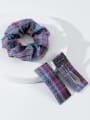 thumb Trend Fabric Grid 1 large intestine ring 2 hairpin set Hair Barrette/Multi-Color Optional 2