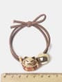 thumb Alloy Cute Bright Gold Fortune Cat Scrub Beads Hair Rope 1