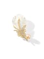 thumb Brass Cubic Zirconia Shell Feather Trend Brooch 3
