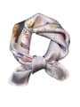 thumb 100% Silk Vintage Champagne Floral 68*68cm Square Scarf 0