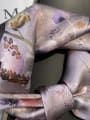 thumb 100% Silk Vintage Champagne Floral 68*68cm Square Scarf 2