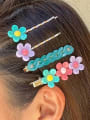 thumb Cute A set of 4 acrylic chain  alloy flower hairpin 1
