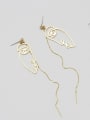 thumb Copper Alloy Gold Geometric Minimalist Threader Trend Korean Fashion Earring 1