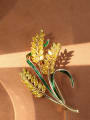 thumb Brass Cubic Zirconia Enamel Wheatear Luxury Brooch 2