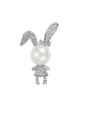 thumb Brass Rhinestone Cute Cartoon Rabbit Rabbit Brooch 2