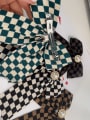 thumb Vintage Fabric Checkerboard Pearl Bow Hair Barrette/Multi-Color Optional 2