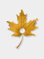 thumb Alloy Rhinestone Enamel Leaf Trend Brooch 3