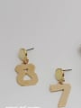 thumb Copper Alloy Gold Number Trend Trend Korean Fashion Earring 3