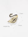 thumb Brass Cubic Zirconia Swan Trend Brooch 3