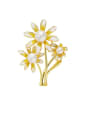 thumb Brass Enamel Flower Minimalist Brooch 0
