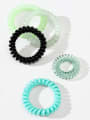 thumb Trend PVC A set of 5 telephone coils Hair Barrette/Multi-Color Optional 1