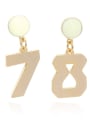 thumb Copper Alloy Gold Number Trend Trend Korean Fashion Earring 4
