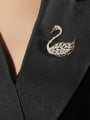 thumb Brass Cubic Zirconia Swan Luxury Brooch 1