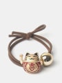 thumb Alloy Cute Bright Gold Fortune Cat Scrub Beads Hair Rope 0