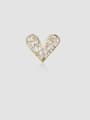 thumb Brass Cubic Zirconia Heart Minimalist Brooch 3