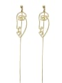 thumb Copper Alloy Gold Geometric Minimalist Threader Trend Korean Fashion Earring 4