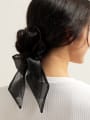 thumb Dainty Yarn Black Pearl Drape Mesh Hair Barrette/Multi-Color Optional 1