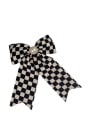 thumb Vintage Fabric Checkerboard Pearl Bow Hair Barrette/Multi-Color Optional 0