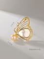 thumb Brass Shell Butterfly Trend Freshwater Pearl Brooch 2