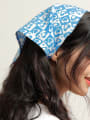 thumb Fabric Artisan blue checkerboard Heart Hair Headband 1
