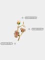 thumb Brass Cubic Zirconia Flower Trend Plum Bossom Brooch 2