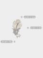 thumb Brass Cubic Zirconia Shell Feather Trend Brooch 4