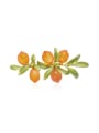 thumb Alloy Glass Stone Flower Trend  Painted Orange Berries Lemon Fruit Leaves Brooch 3
