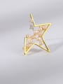 thumb Brass Imitation Pearl Five-Pointed Star Trend Brooch 2
