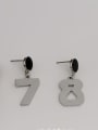 thumb Copper Alloy Gold Number Trend Trend Korean Fashion Earring 2