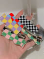 thumb Cute Acrylic checkerboard Hair Barrette/Multi-Color Optional 2