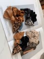 thumb Fashion leather stitching velvet leopard print Hair Barrette/multi-color optional 3