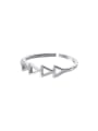 thumb 925 Sterling Silver Silver Geometric Trend Ring 4