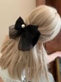 thumb Yarn Vintage Bowknot Alloy Imitation Pearl Hair Barrette 1