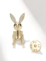 thumb Brass Rhinestone Rabbit Dainty Lapel Pin 0