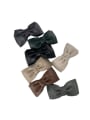 thumb Vintage Four-layer solid color PU leather bow tie Hair Barrette/Multi-Color Optional 2