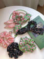thumb Fabric Vintage Flower floral bow Hair Barrette 2