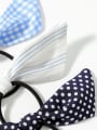 thumb Cute  Fabric Three-piece hair tie with polka dot plaid striped bow Hair Barrette/Multi-Color Optional 1
