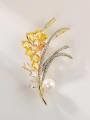 thumb Brass Cubic Zirconia Flower Luxury Brooch 2