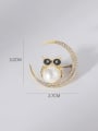 thumb Brass Cubic Zirconia Owl Vintage Moon  Brooch 2