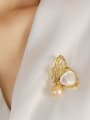 thumb Brass Shell Butterfly Trend Freshwater Pearl Brooch 1
