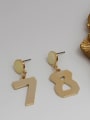 thumb Copper Alloy Gold Number Trend Trend Korean Fashion Earring 1