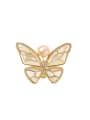 thumb Brass Cubic Zirconia Shell Butterfly Trend Brooch 0