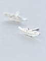 thumb 925 Sterling Silver Feather Minimalist Stud Earring 1