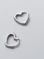 thumb 925 Sterling Silver Heart Classic Stud Earring 1