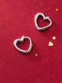 thumb 925 Sterling Silver Heart Classic Stud Earring 0