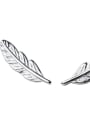 thumb 925 Sterling Silver Feather Minimalist Stud Earring 4
