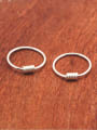 thumb 925 Sterling Silver Geometric Minimalist Hoop Earring 0