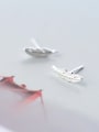 thumb 925 Sterling Silver Feather Minimalist Stud Earring 3