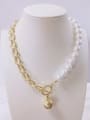 thumb Stainless steel Imitation Pearl Ball Trend Link Necklace 1